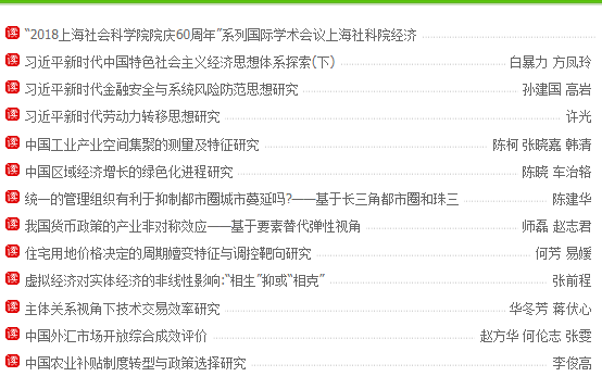 《上海經(jīng)濟研究》最新目錄